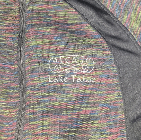 Tipsy Lake Tahoe Ca Zip Up Sweater Multi Color Size Small - Picture 2 of 7